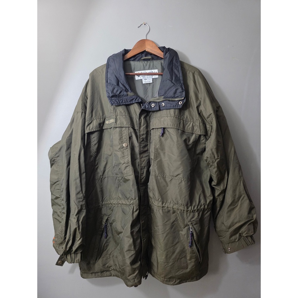 Vintage Columbia Sportswear Parka Jacket Mens XL Olive Green Gorpcore Korea
